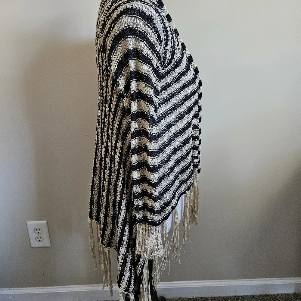 One World Live And Let Live Boho Stripped Sweater Size S.